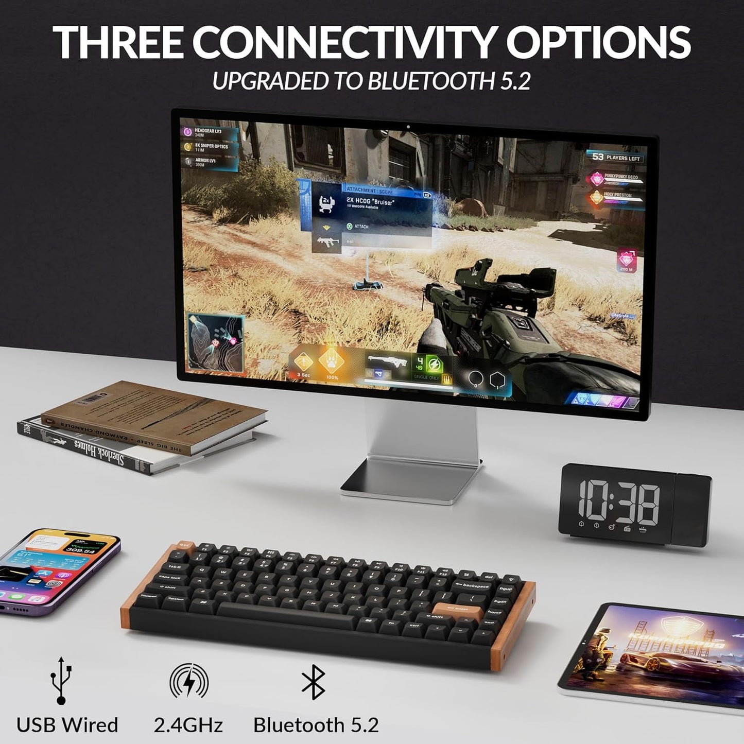 Keychron - K2 HE Rapid Trigger Wireless Custom Mechanical Keyboard with Hall Effect Gateron Double-Rail Magnetic Switch, QMK 2.4 Ghz Bluetooth 5.2 RGB Compatible with Mac Windows Linux - Serious Techies