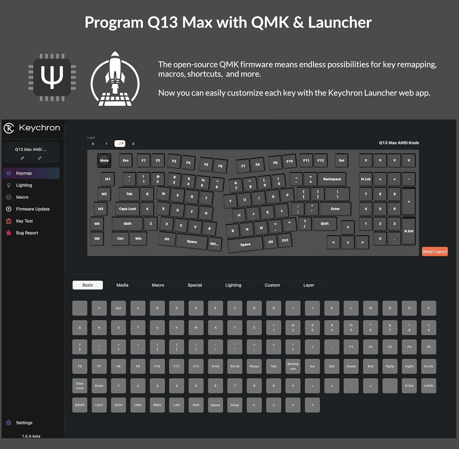 Keychron - Q13 Max Alice Layout QMK Wireless Custom Ergonomic Mechanical Keyboard with Bt5.2/2.4Ghz/Usb-C, Hot Swappable PBT Keycaps, RGB Backlight, Banana Switch & Knob for Macos & Windows, Linux - Serious Techies