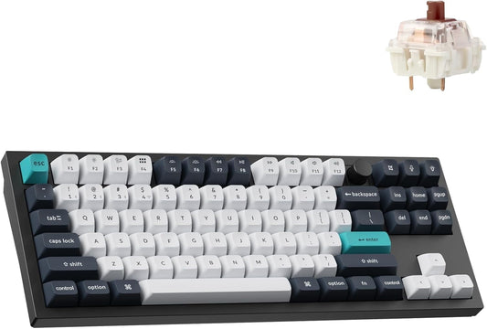 Keychron  - Q3 Max Wireless Custom Mechanical Keyboard, Full Aluminum 2.4 Ghz Bluetooth QMK TKL Layout RGB with Hot-Swappable Gateron Brown Switch Compatible with Mac Windows Linux - Serious Techies