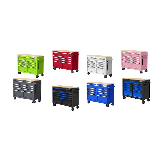KOBALT - 46.1-In L X 37.2-In H 9 -Drawers Rolling Black Wood Work Bench - Serious Techies