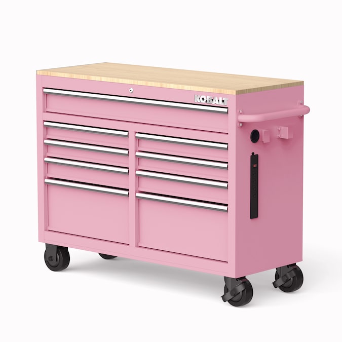 KOBALT - 46.1-In L X 37.2-In H 9 -Drawers Rolling Black Wood Work Bench - Serious Techies