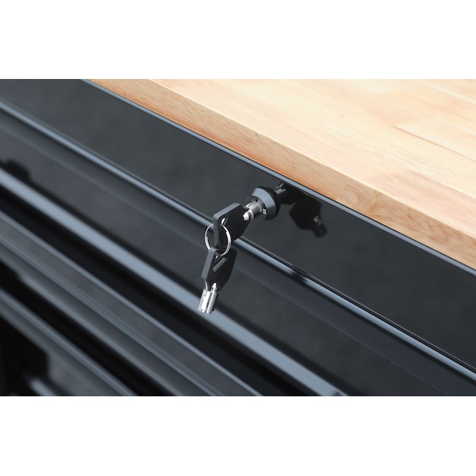 KOBALT - 59.8-In L X 42.7-In H 15 -Drawers Rolling Black Wood Work Bench - Serious Techies