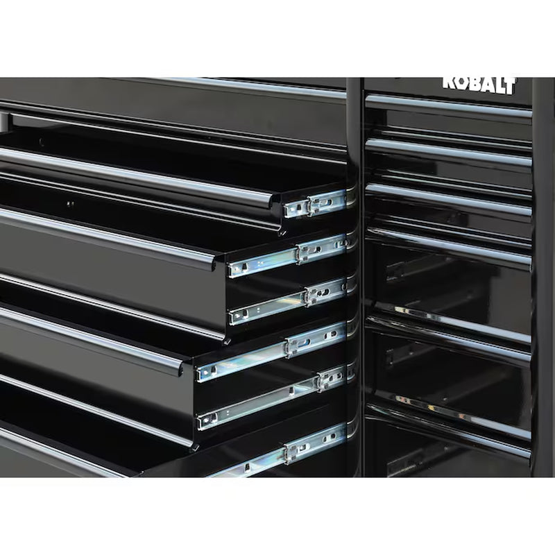 KOBALT - 71-In L X 42.7-In H 15 -Drawers Rolling Black Wood Work Bench