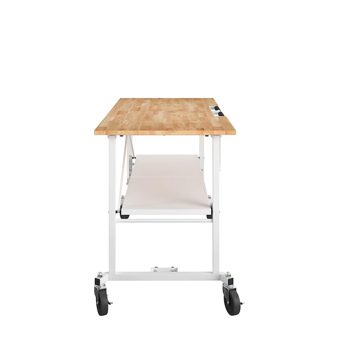KOBALT - 52-In L X 34-In H Rolling White Wood Portable Work Bench - Serious Techies