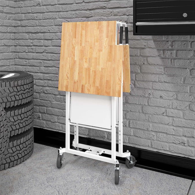 KOBALT - 52-In L X 34-In H Rolling White Wood Portable Work Bench - Serious Techies