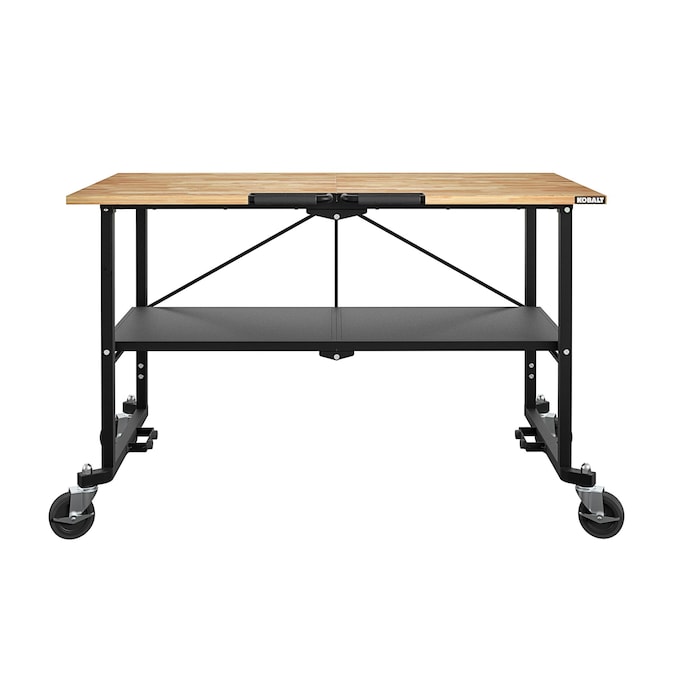 KOBALT - 52-In L X 34-In H Rolling White Wood Portable Work Bench - Serious Techies