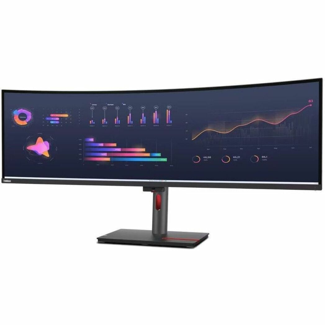 Lenovo - Thinkvision 49\" 5120 X 1440 LED Cable Lock Slot, Anti-Glare Curved Monitor, Raven Black, P49W-30 - Serious Techies