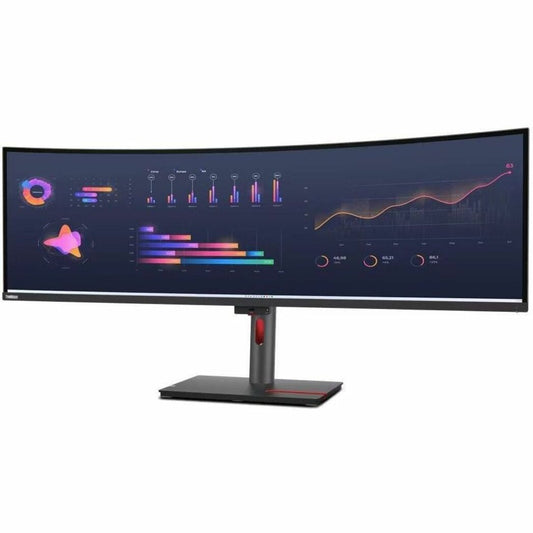 Lenovo - Thinkvision 49\" 5120 X 1440 LED Cable Lock Slot, Anti-Glare Curved Monitor, Raven Black, P49W-30 - Serious Techies