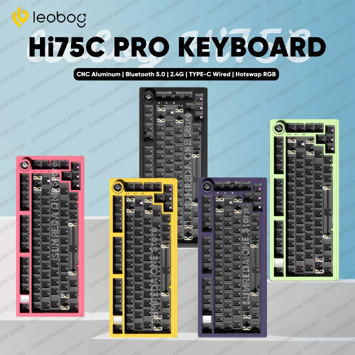 Leobog - Hi75C Hi75C Pro Hi75 Gaming Aluminum Wireless Mechanical Keyboard Kit 81Keys Bluetooth 2.4G Wired Hotswap Gamer Keyboard - Serious Techies