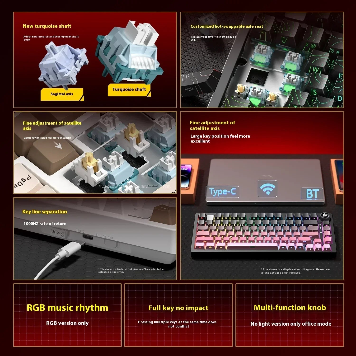 Leobog - Hi75C Hi75C Pro Hi75 Gaming Aluminum Wireless Mechanical Keyboard Kit 81Keys Bluetooth 2.4G Wired Hotswap Gamer Keyboard - Serious Techies
