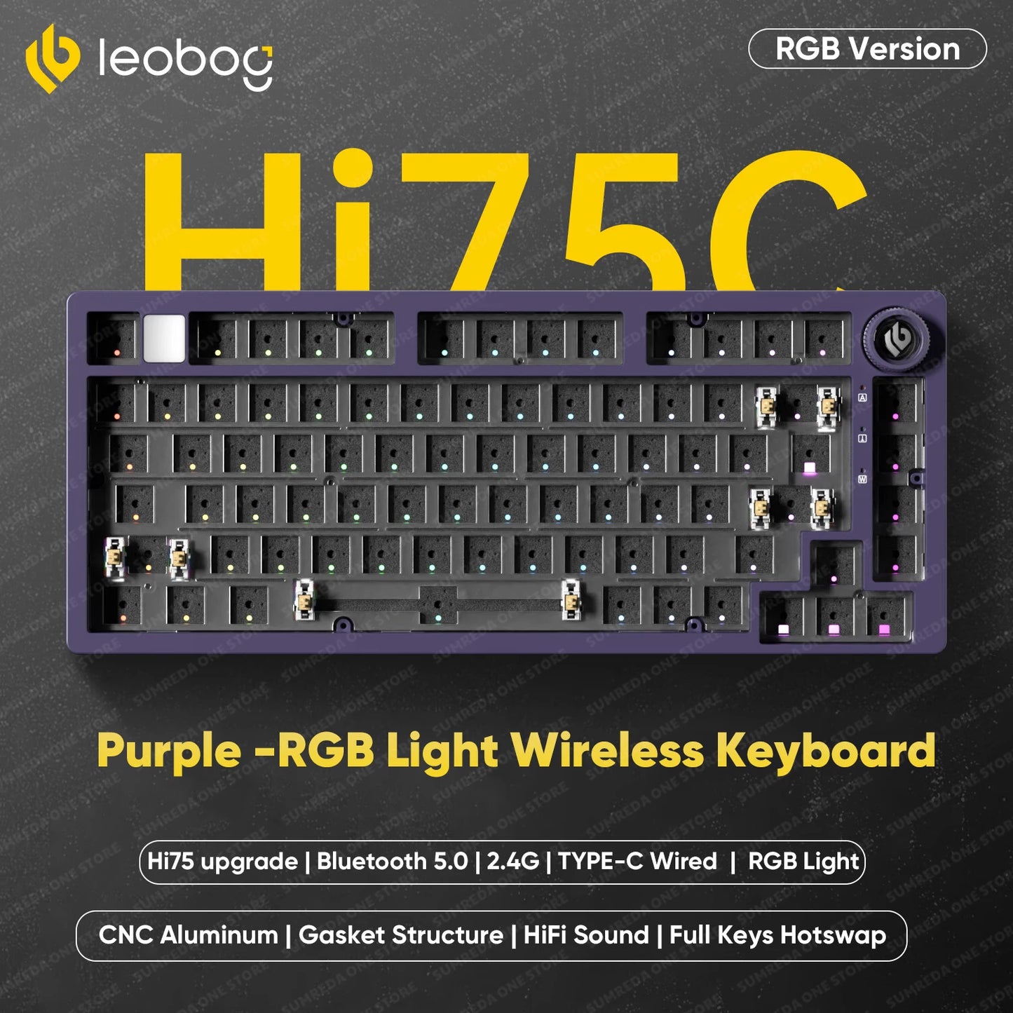 Leobog - Hi75C Hi75C Pro Hi75 Gaming Aluminum Wireless Mechanical Keyboard Kit 81Keys Bluetooth 2.4G Wired Hotswap Gamer Keyboard - Serious Techies