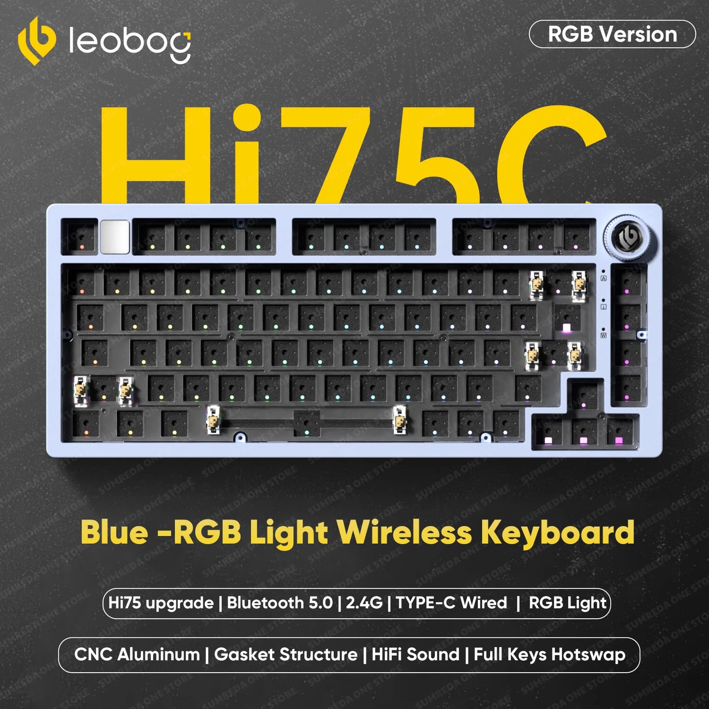 Leobog - Hi75C Hi75C Pro Hi75 Gaming Aluminum Wireless Mechanical Keyboard Kit 81Keys Bluetooth 2.4G Wired Hotswap Gamer Keyboard - Serious Techies
