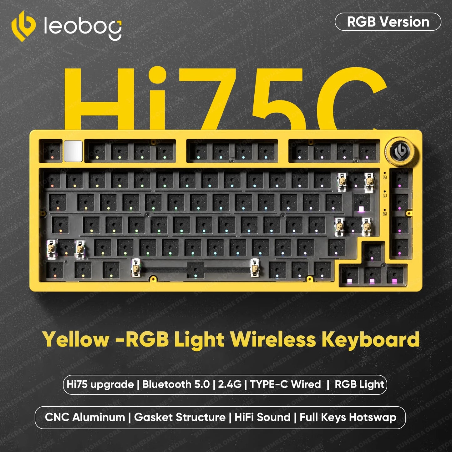 Leobog - Hi75C Hi75C Pro Hi75 Gaming Aluminum Wireless Mechanical Keyboard Kit 81Keys Bluetooth 2.4G Wired Hotswap Gamer Keyboard - Serious Techies