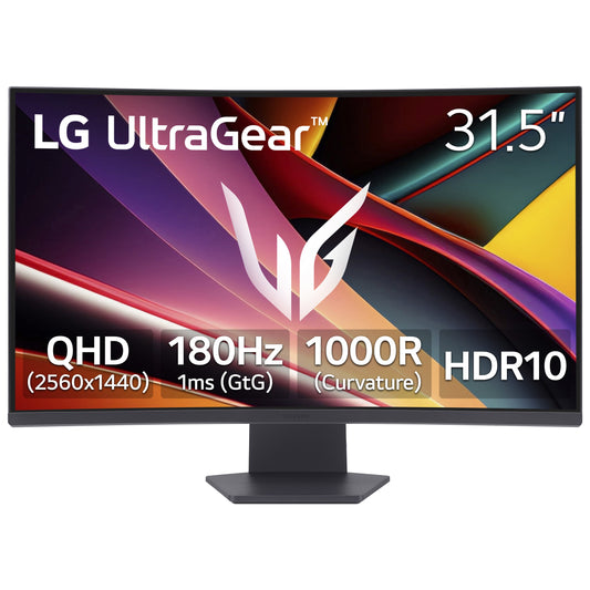LG - 32" Ultragear QHD AMD Freesync Curved Gaming Monitor, 180Hz, 1Ms, Black, 32G60WA-B - Serious Techies