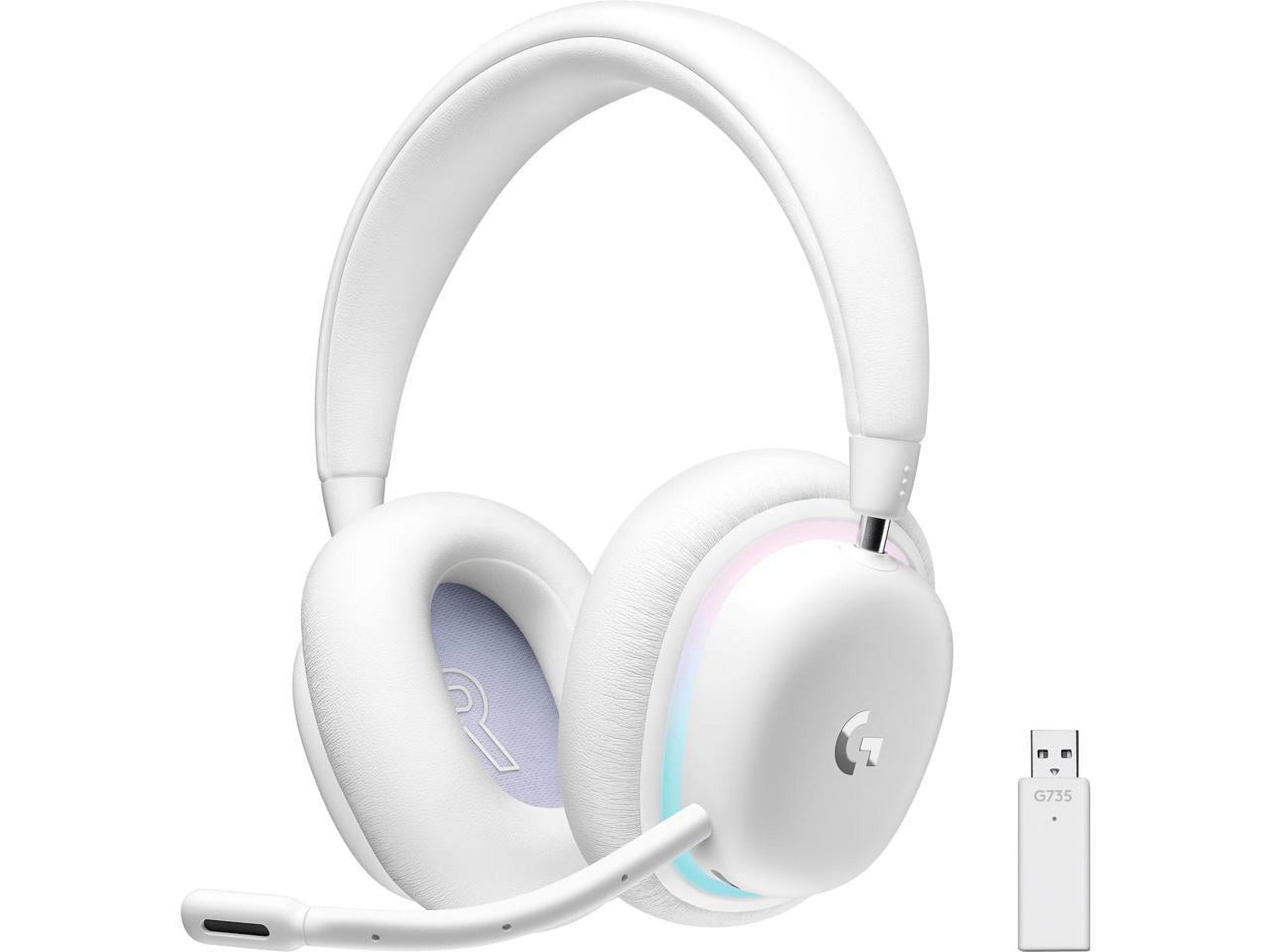 Logitech - G735 Wireless Gaming Headset, Customizable LIGHTSYNC RGB Lighting, Bluetooth, 3.5 MM Aux Compatible with PC, Mobile Devices, Detachable Mic - White Mist - Serious Techies