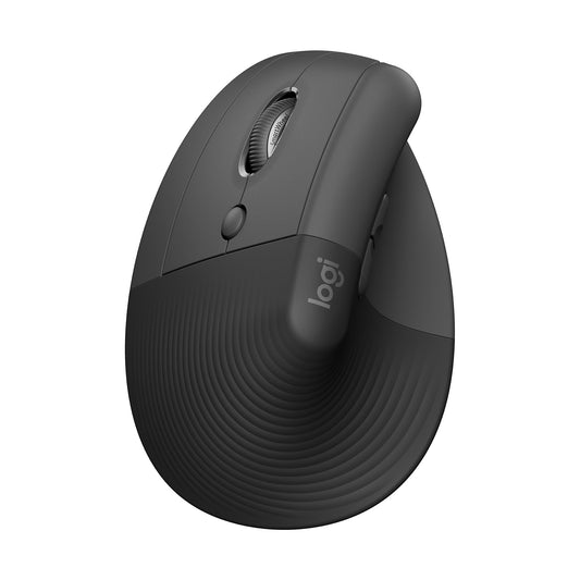 Lift LEFT Vertical Ergonomic Mouse, Left-Handed, Wireless, Bluetooth or Logi Bolt USB, Quiet Clicks, 4 Buttons, Compatible with Windows/Macos/Ipados, Laptop, PC, Graphite - Serious Techies