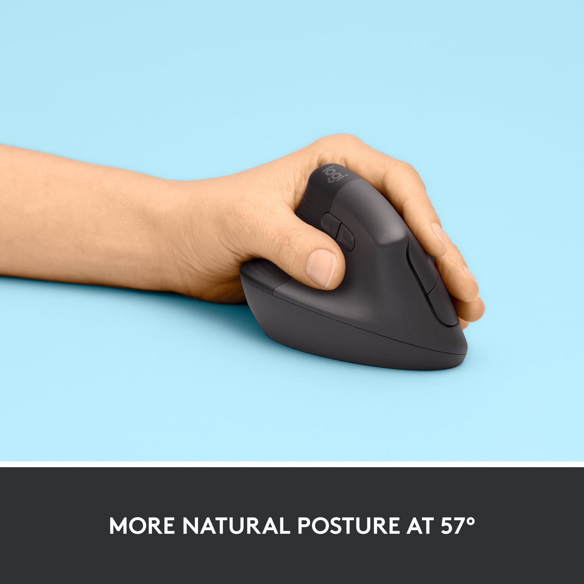 Lift LEFT Vertical Ergonomic Mouse, Left-Handed, Wireless, Bluetooth or Logi Bolt USB, Quiet Clicks, 4 Buttons, Compatible with Windows/Macos/Ipados, Laptop, PC, Graphite - Serious Techies