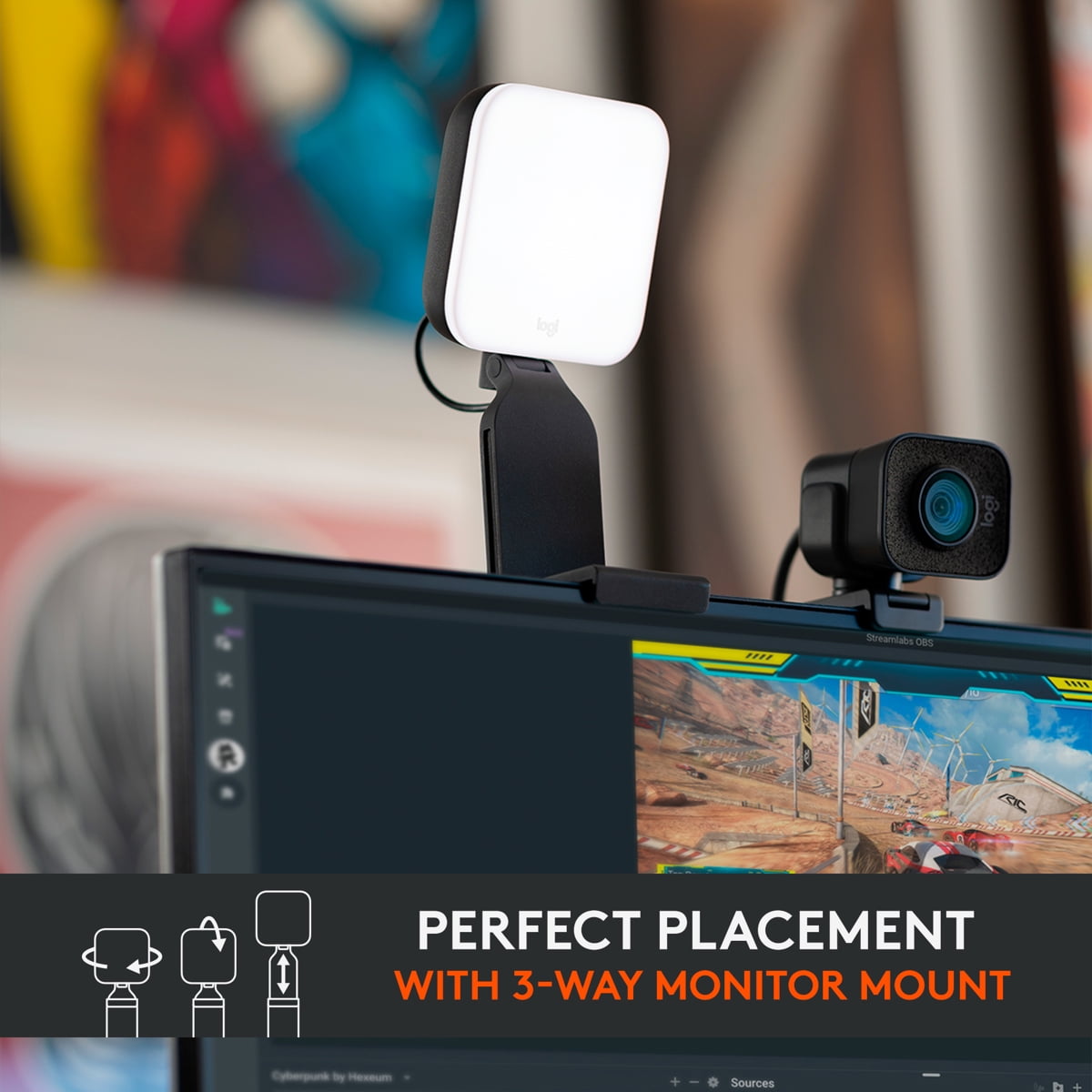 Logitech - Litra Glow Premium Streaming Light, Black 946000001 - Serious Techies