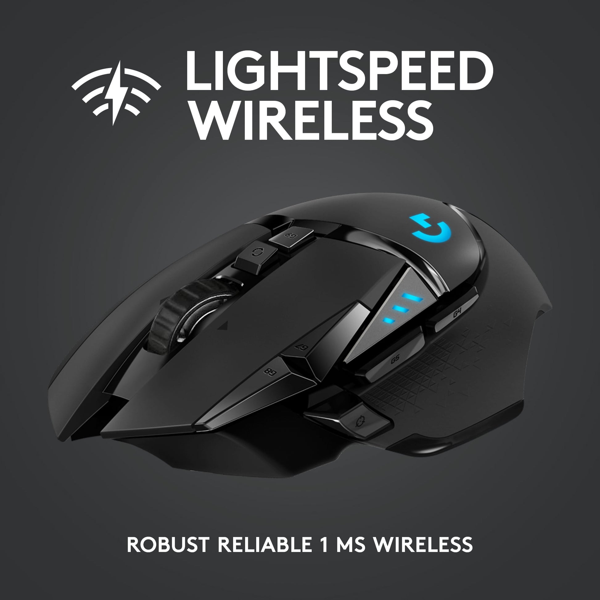 502 LIGHTSPEED Wireless Gaming Mouse, HERO 25K Sensor, 25,600 DPI, RGB, Adjustable Weights, 11 Programmable Buttons, Long Battery Life, On-Board Memory, PC / Mac - Serious Techies