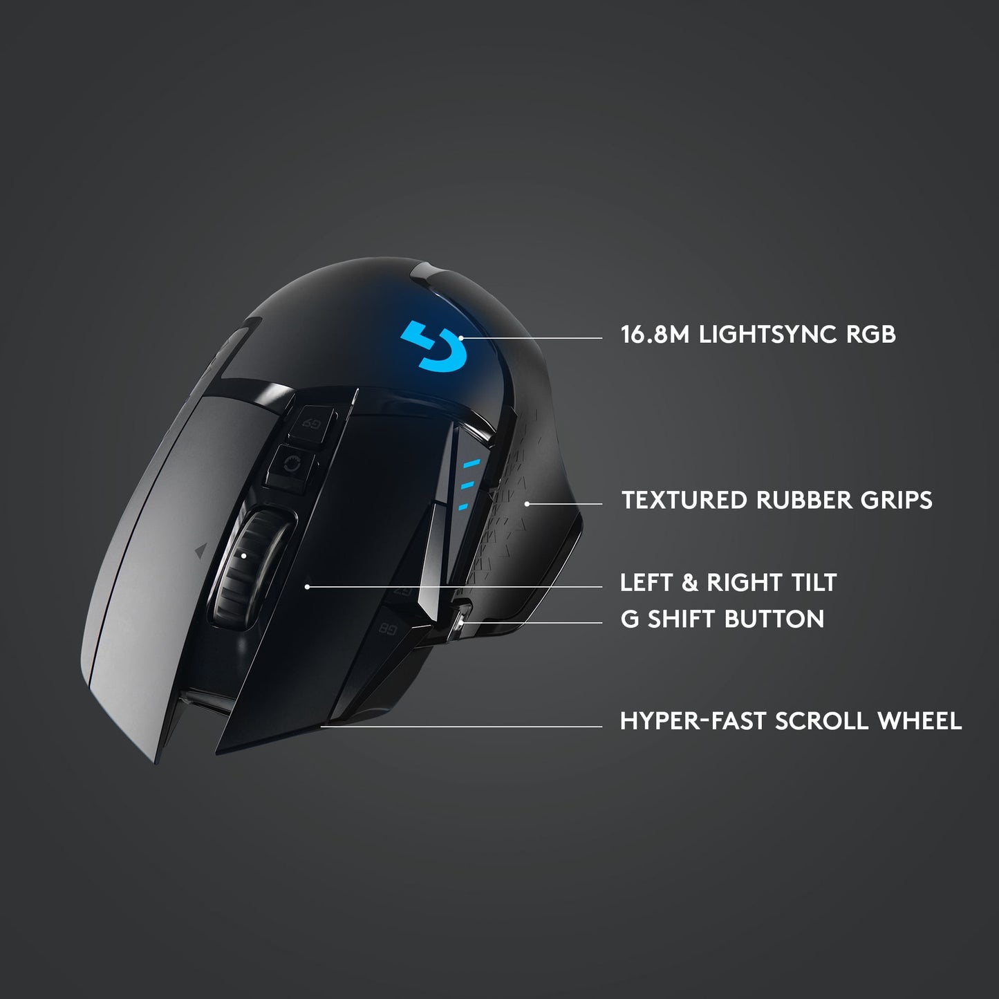 502 LIGHTSPEED Wireless Gaming Mouse, HERO 25K Sensor, 25,600 DPI, RGB, Adjustable Weights, 11 Programmable Buttons, Long Battery Life, On-Board Memory, PC / Mac - Serious Techies