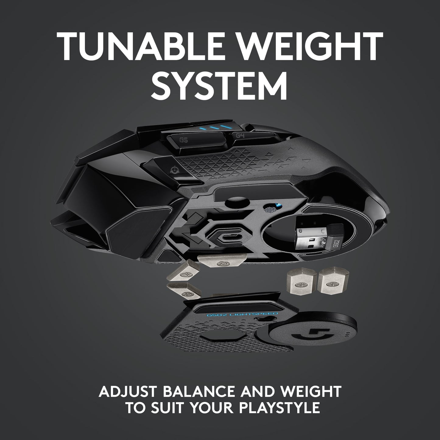 502 LIGHTSPEED Wireless Gaming Mouse, HERO 25K Sensor, 25,600 DPI, RGB, Adjustable Weights, 11 Programmable Buttons, Long Battery Life, On-Board Memory, PC / Mac - Serious Techies