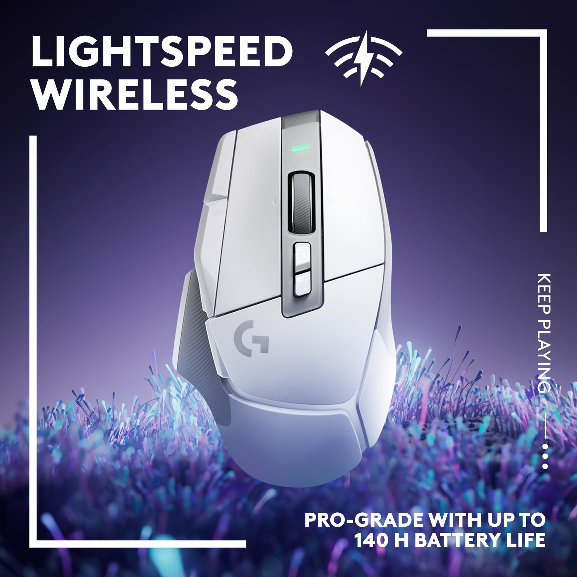 502 X Lightspeed Wireless Gaming Mouse - LIGHTFORCE Hybrid Optical-Mechanical Switches, HERO 25K Gaming Sensor, Compatible with PC - Macos/Windows - White - Serious Techies