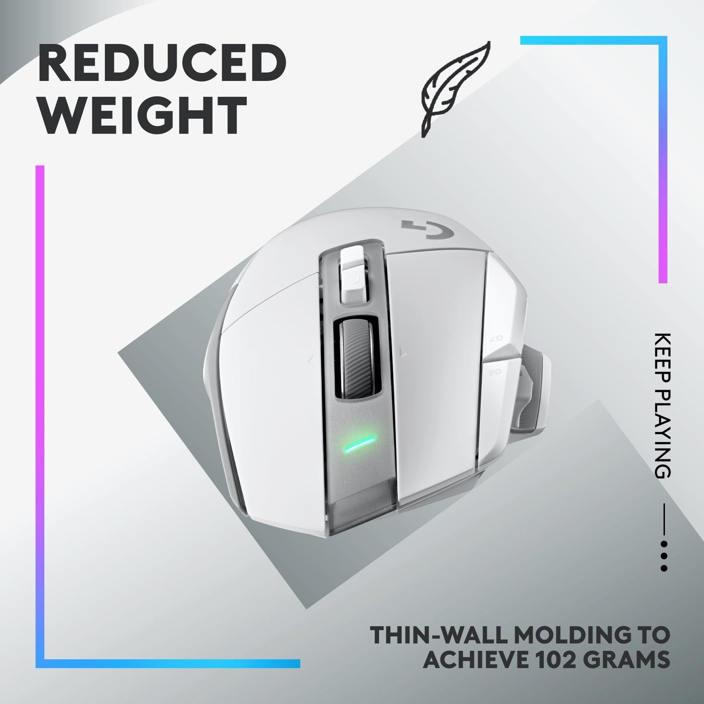 502 X Lightspeed Wireless Gaming Mouse - LIGHTFORCE Hybrid Optical-Mechanical Switches, HERO 25K Gaming Sensor, Compatible with PC - Macos/Windows - White - Serious Techies