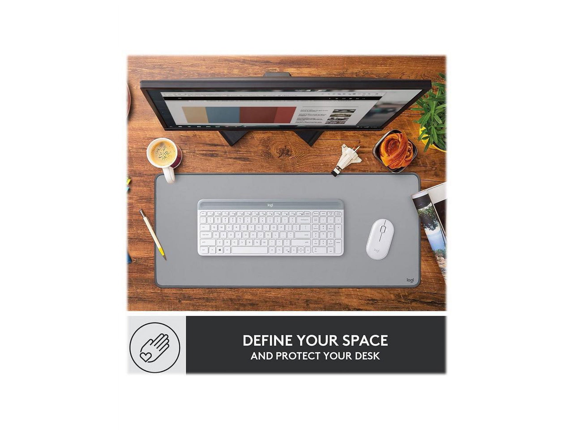 Logitech - Desk Mat - Desktop - Mid Gray - Serious Techies