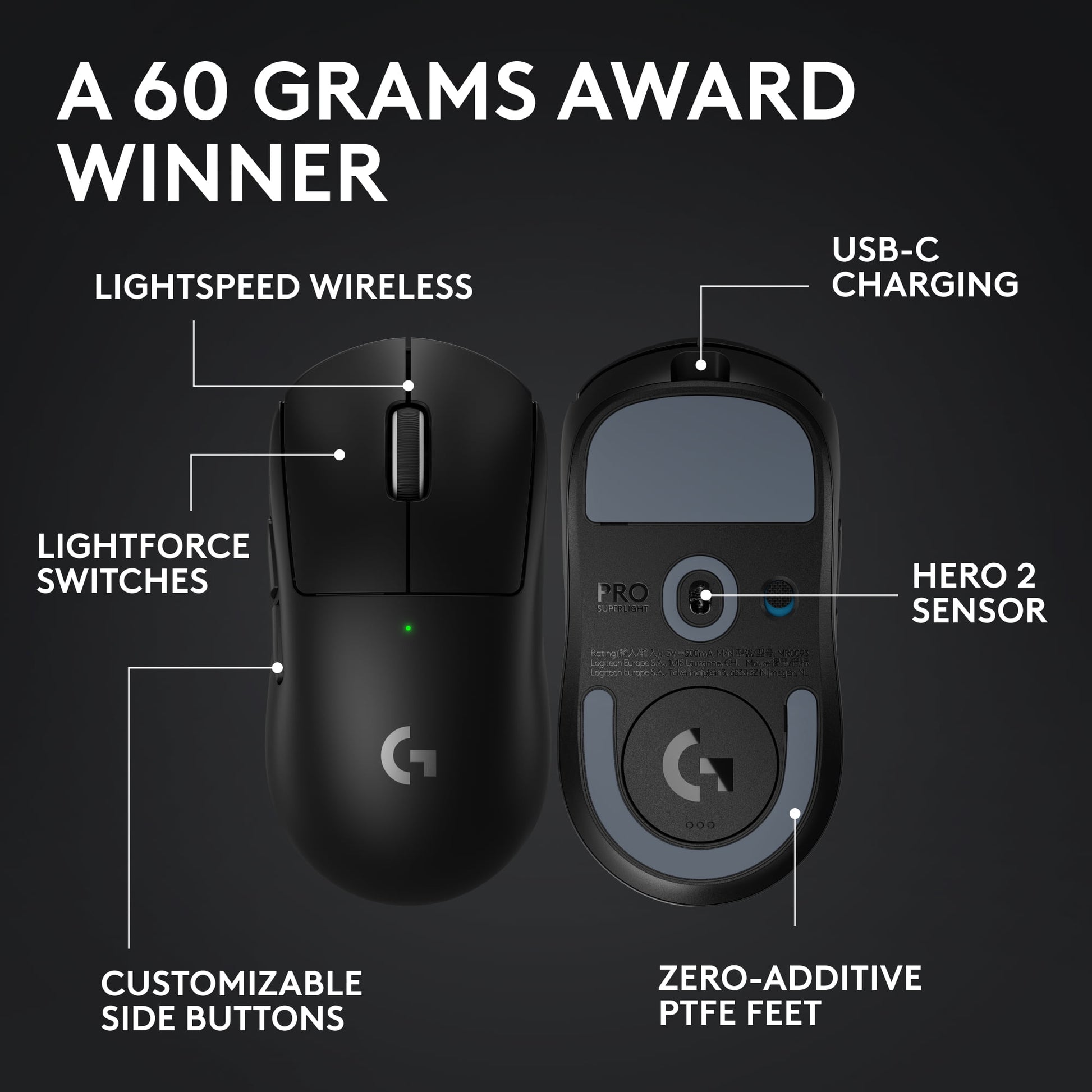 G Pro X Superlight 2 Lightspeed Wireless Gaming Mouse, Lightweight, Black - Serious Techies