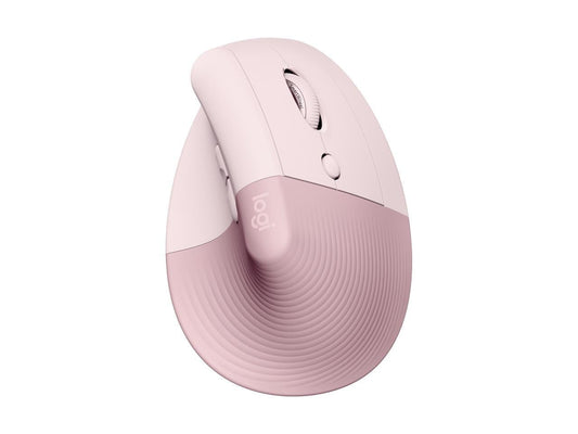 Lift Vertical Ergonomic Mouse, Wireless, Bluetooth or Logi Bolt USB Receiver, Quiet Clicks, 4 Buttons, Compatible with Windows/Macos/Ipados, Laptop, PC - Rose - Serious Techies