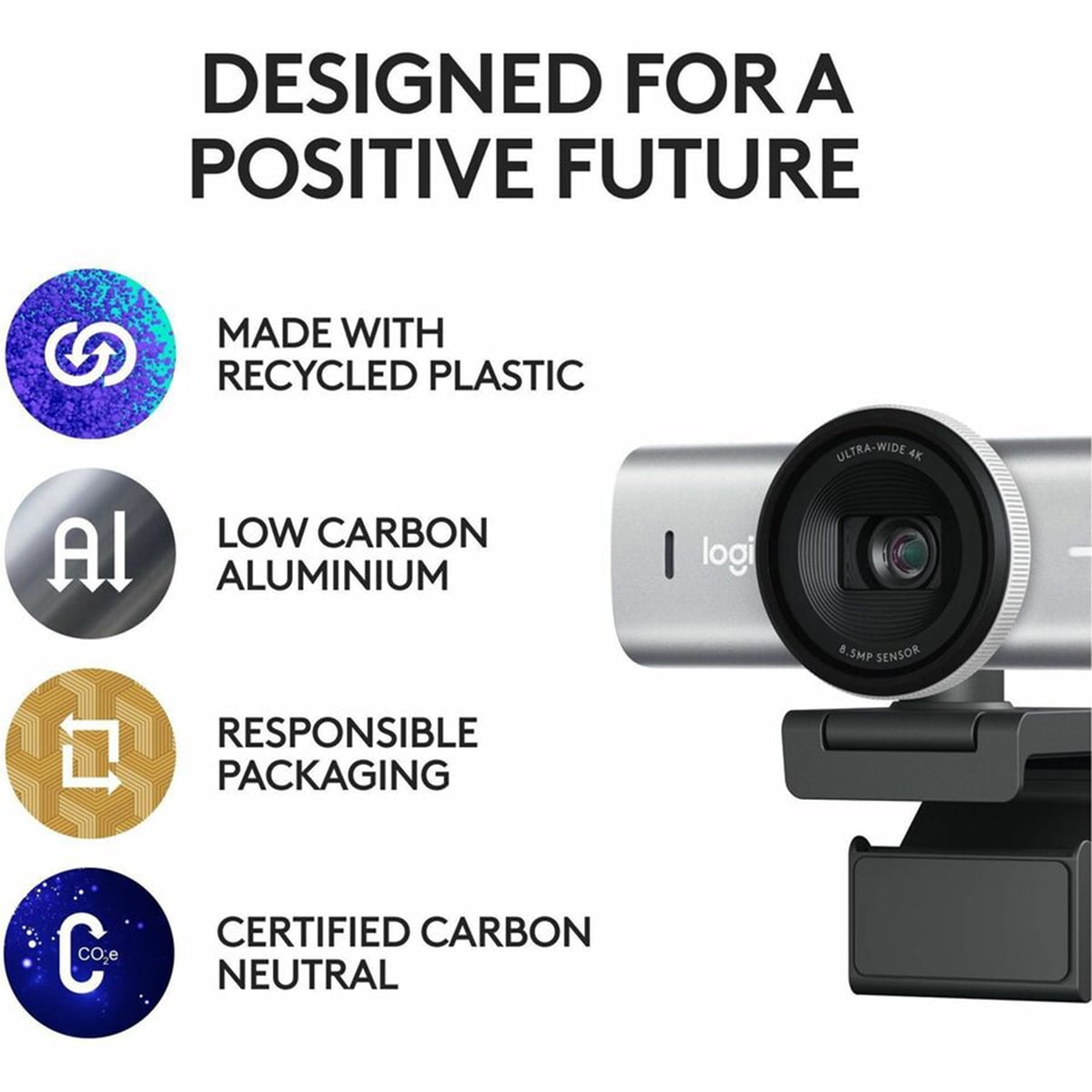 Logitech - MX Brio 4K Ultra HD Collaboration and Streaming Webcam, Pale Gray - Serious Techies