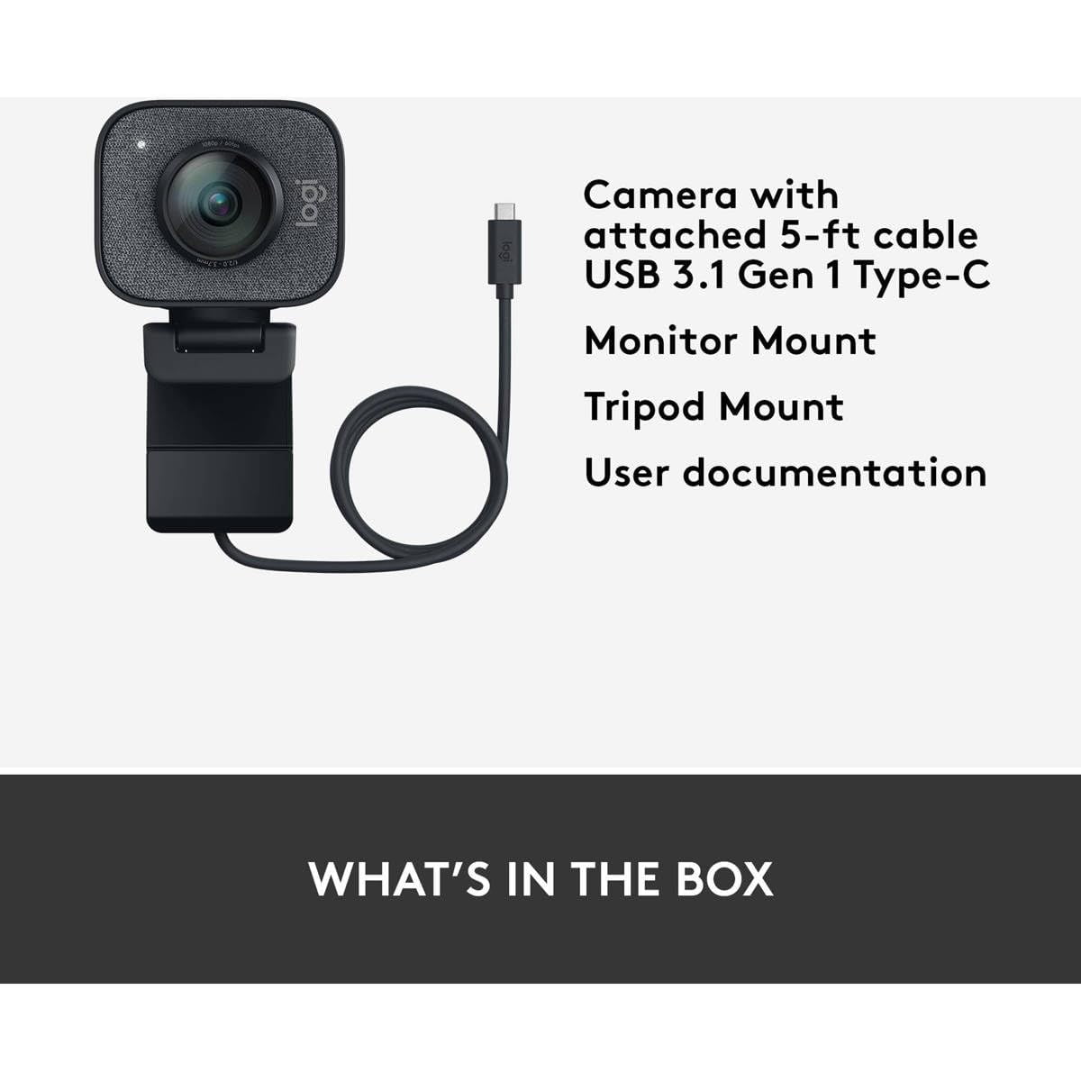 Logitech - Streamcam plus Webcam with Tripod Mount (Graphite), 1080P - Serious Techies