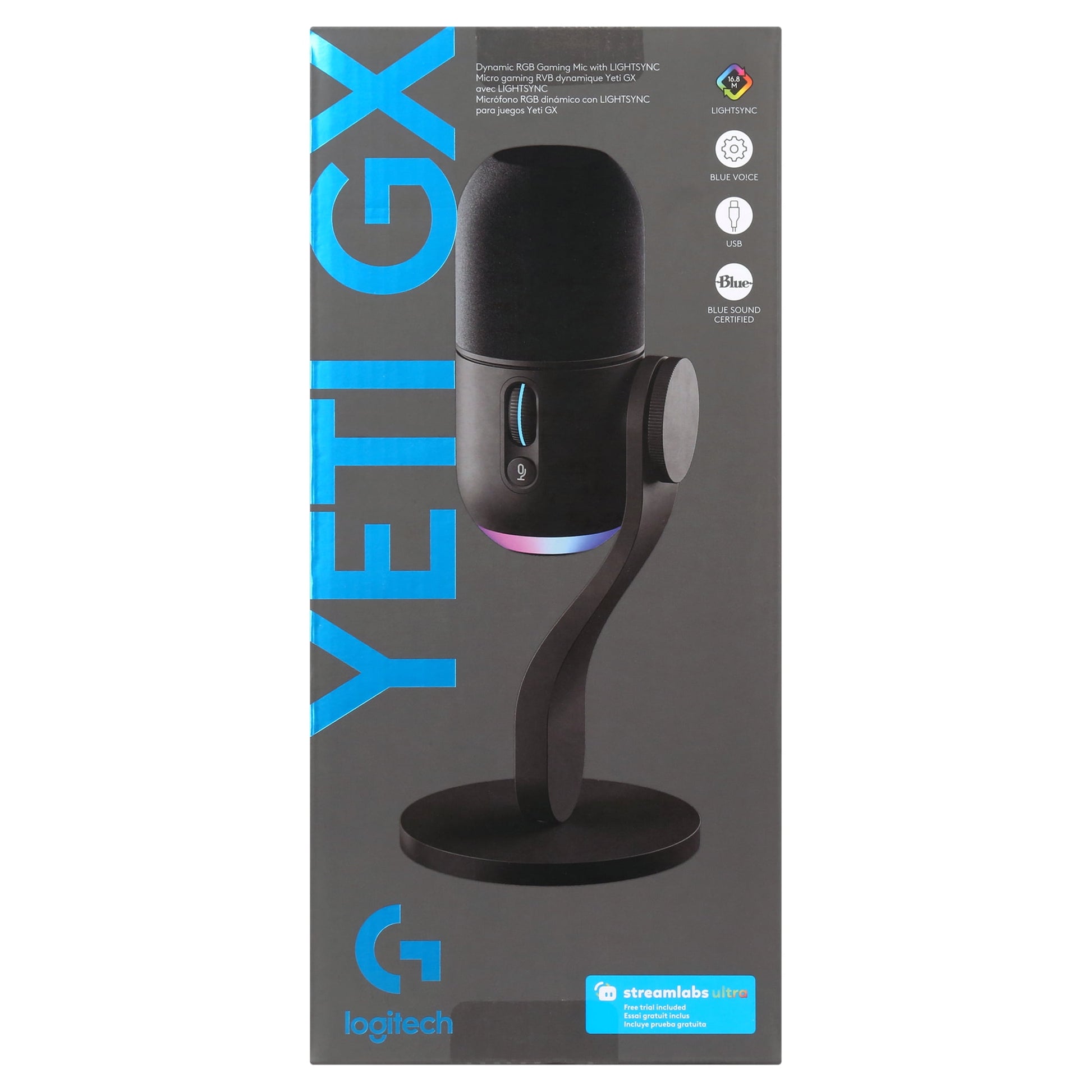 Logitech - Yeti GX Wired Super cardioid Dynamic Gaming Microphone with LIGHTSYNC RGB Lights, Black - Serious Techies