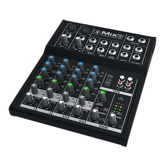  Mackie - Mix8 Durable Recording Studio 8 Channel Compact Mixer with 3 Band EQ - Serious Techies