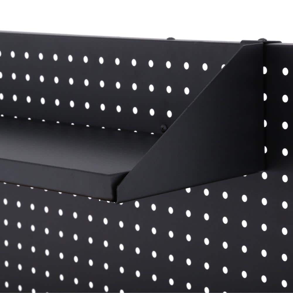 HUSKY - 61 In. W X 26 In. D Heavy Duty 10-Drawer 1-Door Mobile Workbench with Hardwood Top, Pegboard and Shelf in Matte Black - Serious Techies