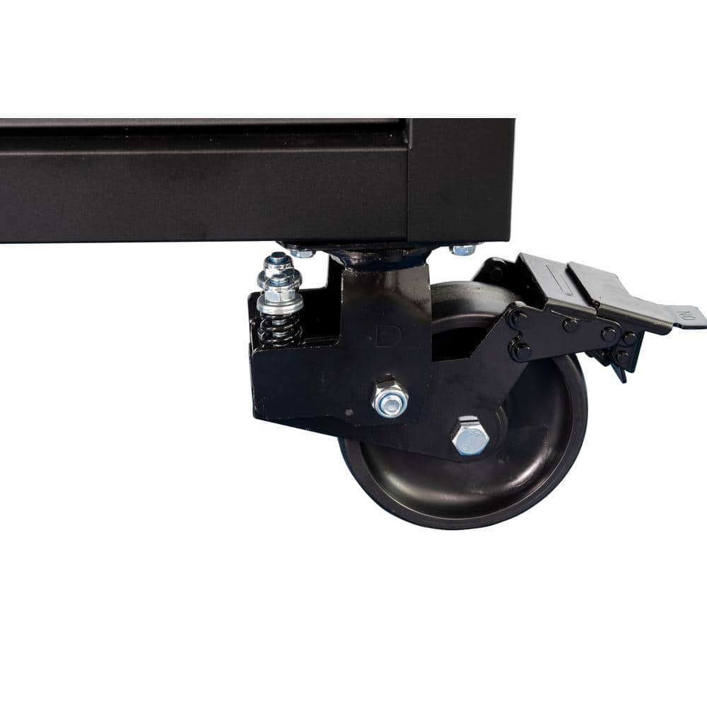 Husky - 96 In. W X 24 In. D 16-Drawer Heavy-Duty Mobile Workbench with Stainless Steel Top in Matte Black - Serious Techies