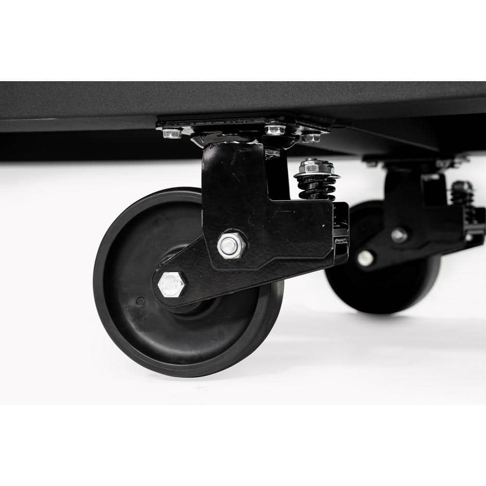 Husky - 96 In. W X 24 In. D 16-Drawer Heavy-Duty Mobile Workbench with Stainless Steel Top in Matte Black - Serious Techies