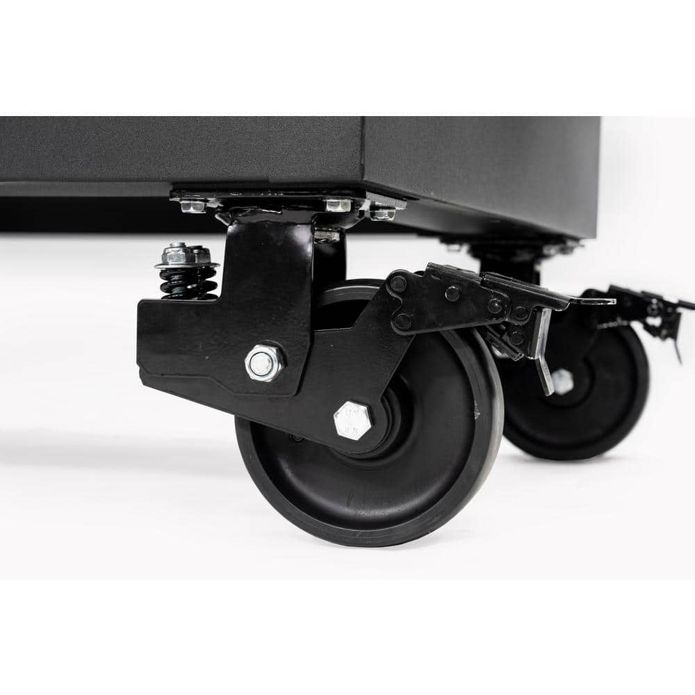 Husky - 96 In. W X 24 In. D 16-Drawer Heavy-Duty Mobile Workbench with Stainless Steel Top in Matte Black - Serious Techies