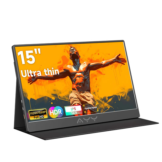 mayceyee - Portable Monitor for Laptop 15 Inch,Fhd 1080P USB C Travel Monitor External IPS HDMI for Computer, Second Display Screen Extender with Kickstand for PC Phone Switch PS4/5 - Serious Techies