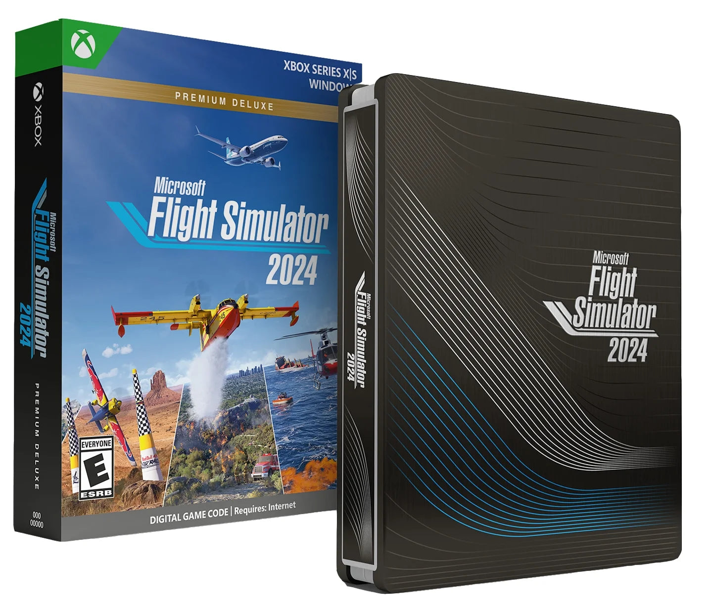 Microsoft - Flight Simulator 2024 – Premium Deluxe Steelbook Edition – Xbox Series X|S and Windows Digital Code - Serious Techies
