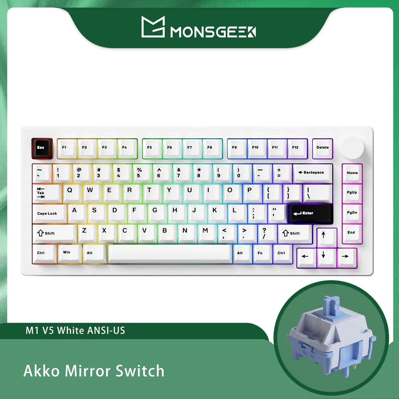 Monsgeek - M1 V5 Mechanical Keyboard Rapid Disassemble 75% Gasket Mount RGB 5 Pins Hot-Swappable Aluminum Customized Keyboard - Serious Techies