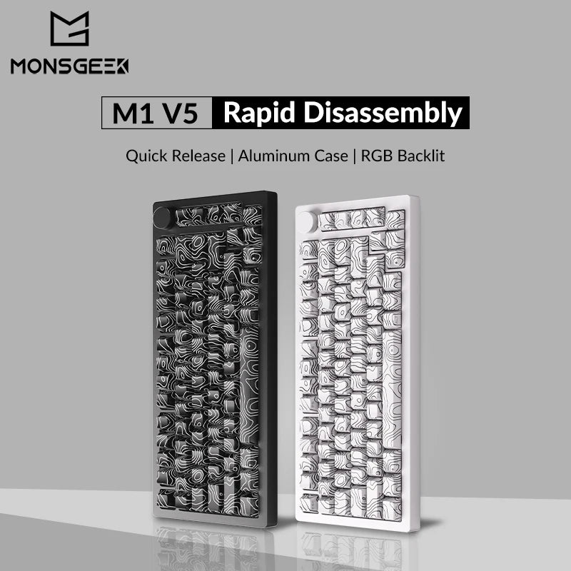 Monsgeek - M1 V5 Mechanical Keyboard Rapid Disassemble 75% Gasket Mount RGB 5 Pins Hot-Swappable Aluminum Customized Keyboard - Serious Techies