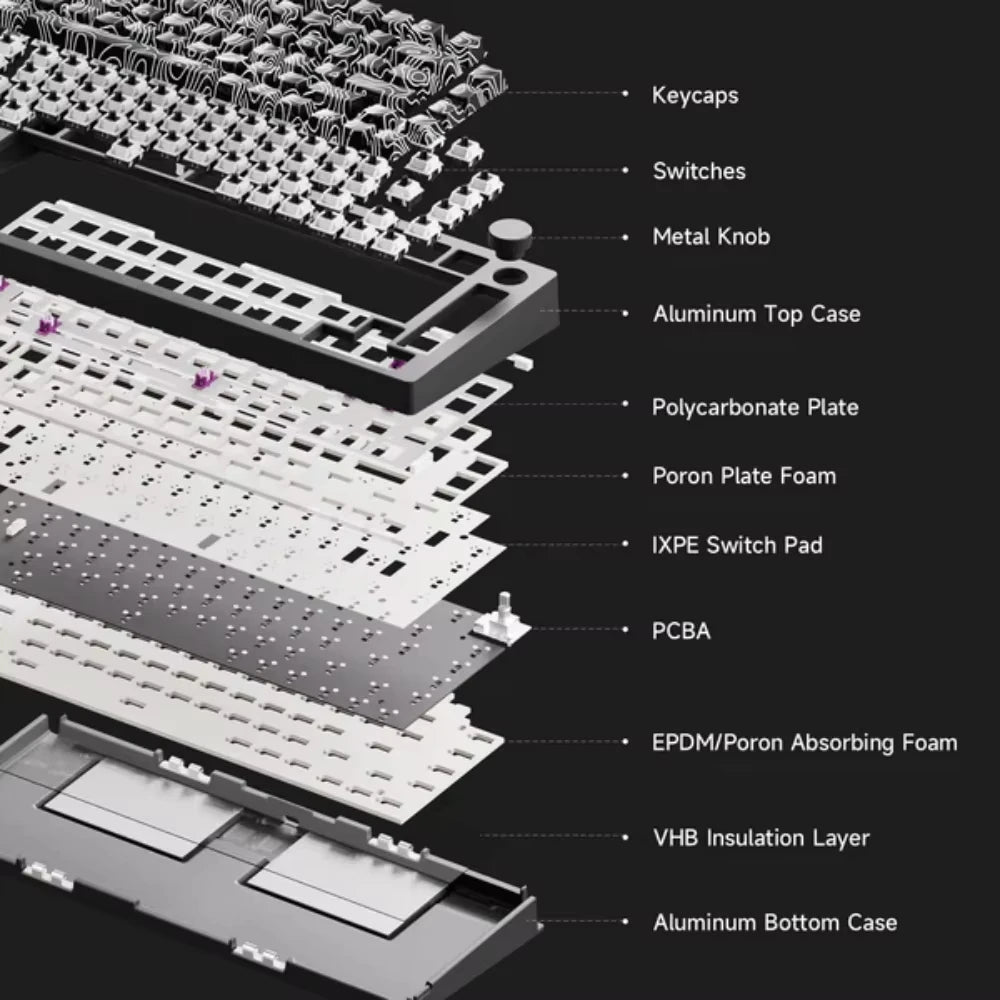 Monsgeek - M1 V5 Mechanical Keyboard Rapid Disassemble 75% Gasket Mount RGB 5 Pins Hot-Swappable Aluminum Customized Keyboard - Serious Techies