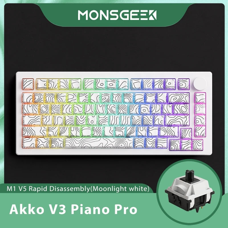 Monsgeek - M1 V5 Mechanical Keyboard Rapid Disassemble 75% Gasket Mount RGB 5 Pins Hot-Swappable Aluminum Customized Keyboard - Serious Techies