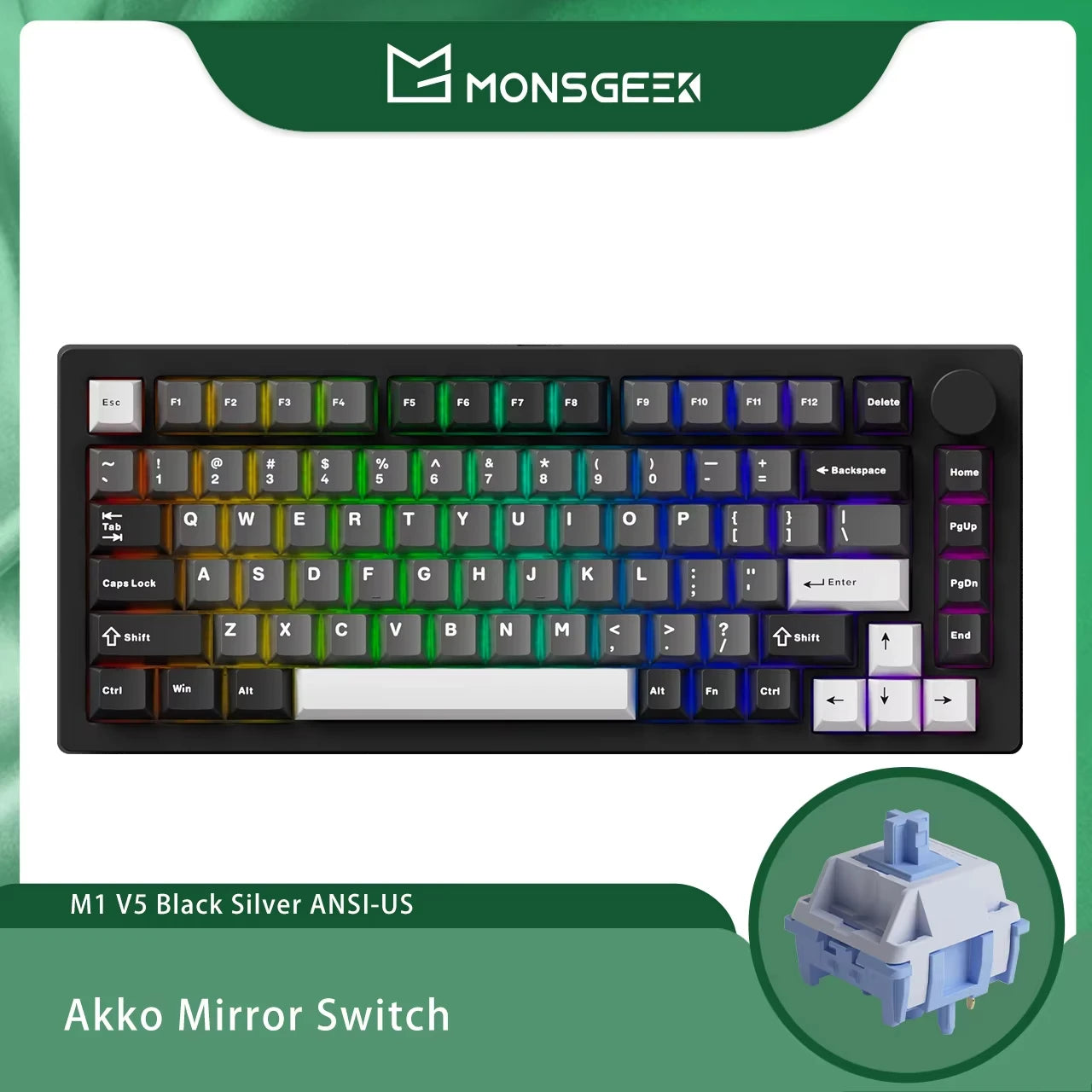 Monsgeek - M1 V5 Mechanical Keyboard Rapid Disassemble 75% Gasket Mount RGB 5 Pins Hot-Swappable Aluminum Customized Keyboard - Serious Techies