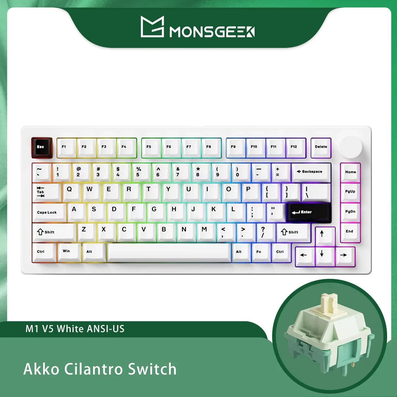 Monsgeek - M1 V5 Mechanical Keyboard Rapid Disassemble 75% Gasket Mount RGB 5 Pins Hot-Swappable Aluminum Customized Keyboard - Serious Techies