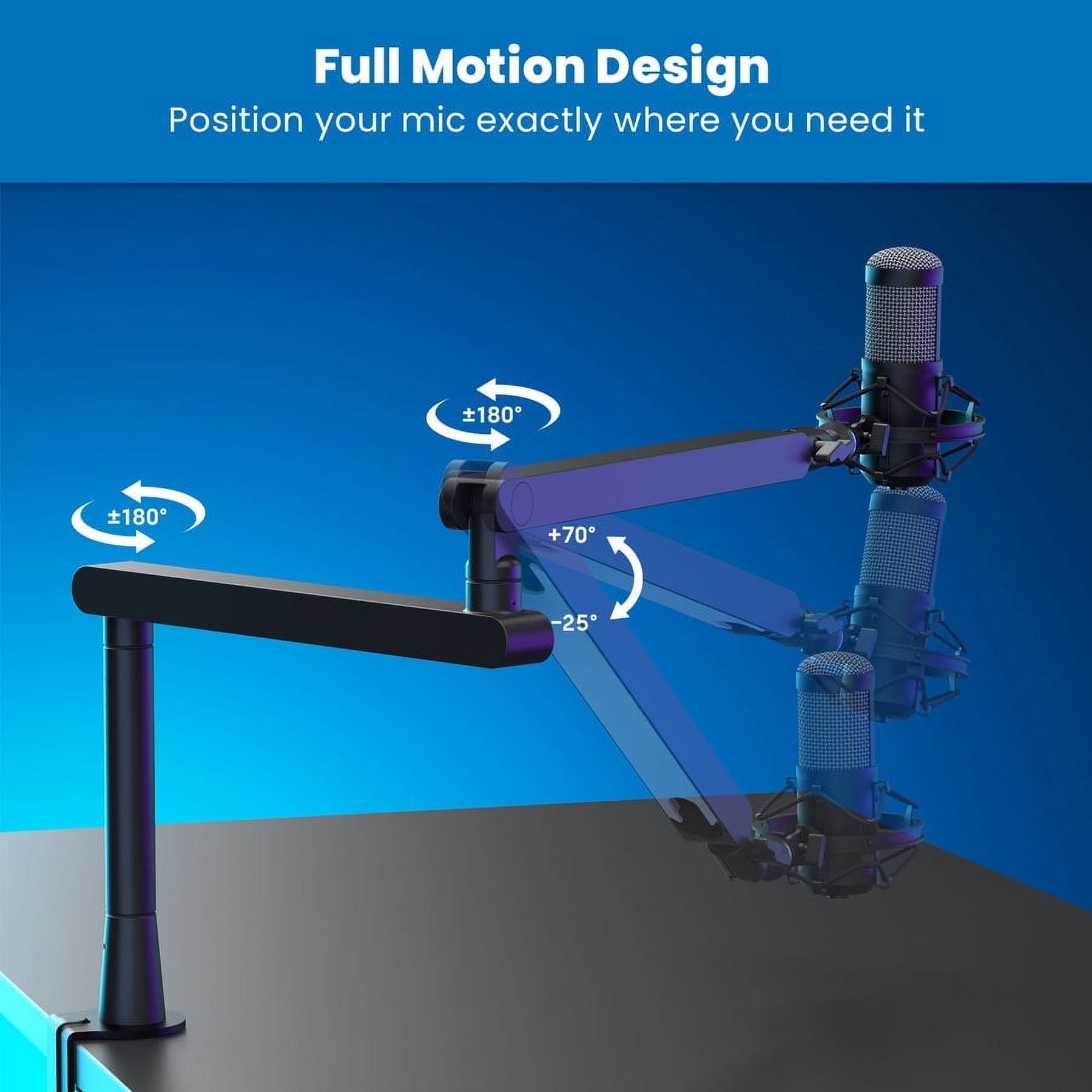 Mount-It! - Premium Microphone Boom Arm for Podcasts, Meetings, Recordings - Serious Techies