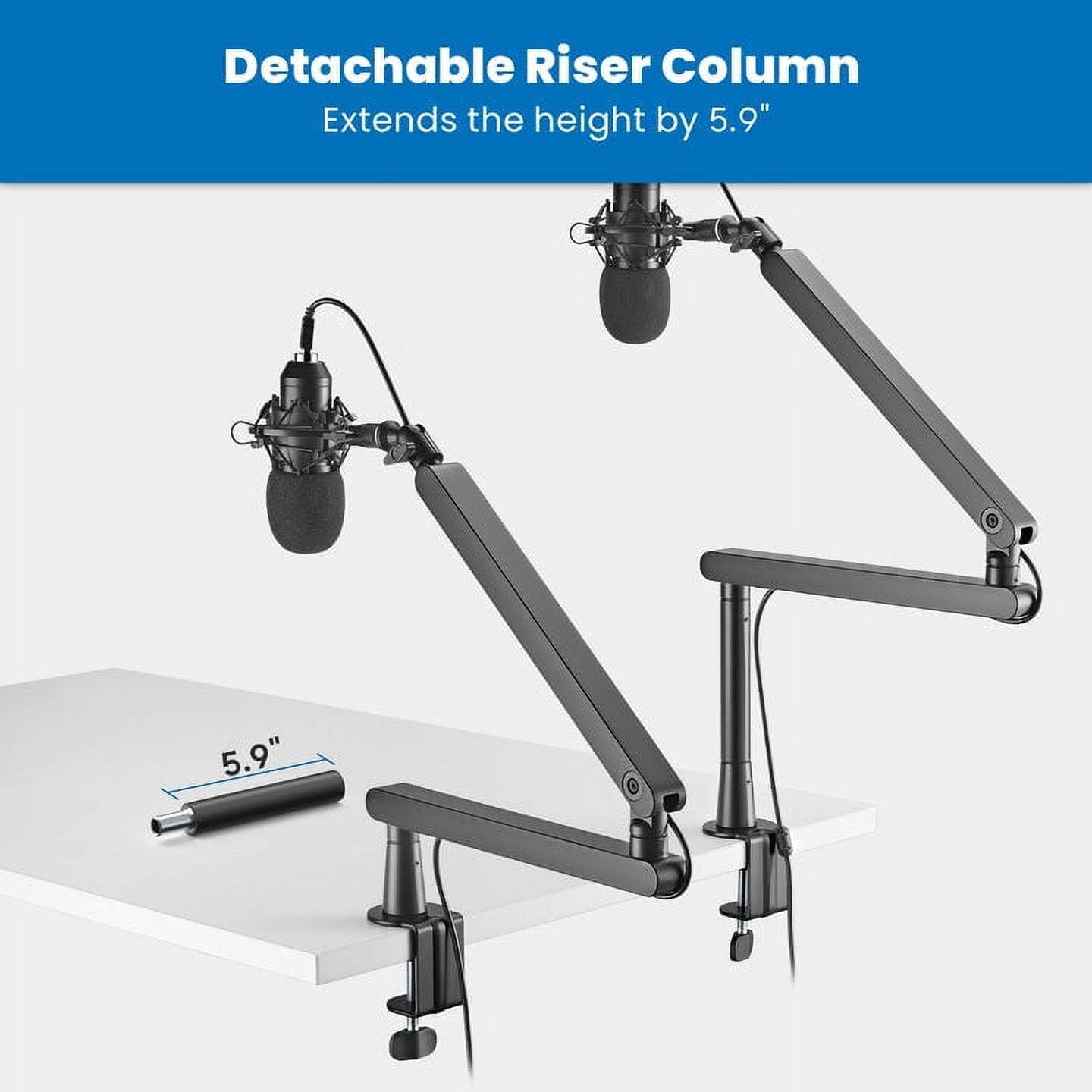 Mount-It! - Premium Microphone Boom Arm for Podcasts, Meetings, Recordings - Serious Techies