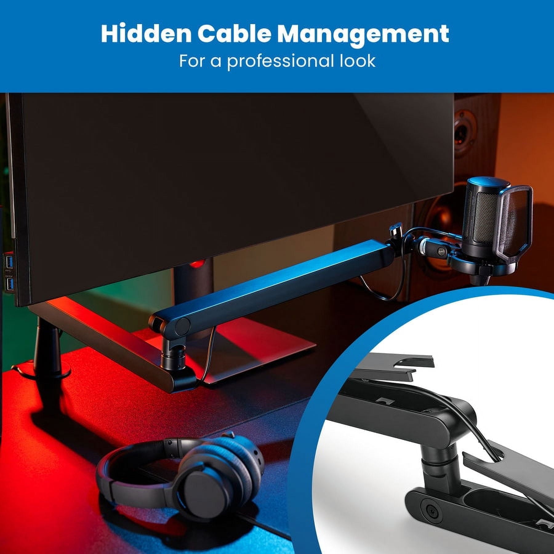 Mount-It! - Premium Microphone Boom Arm for Podcasts, Meetings, Recordings - Serious Techies