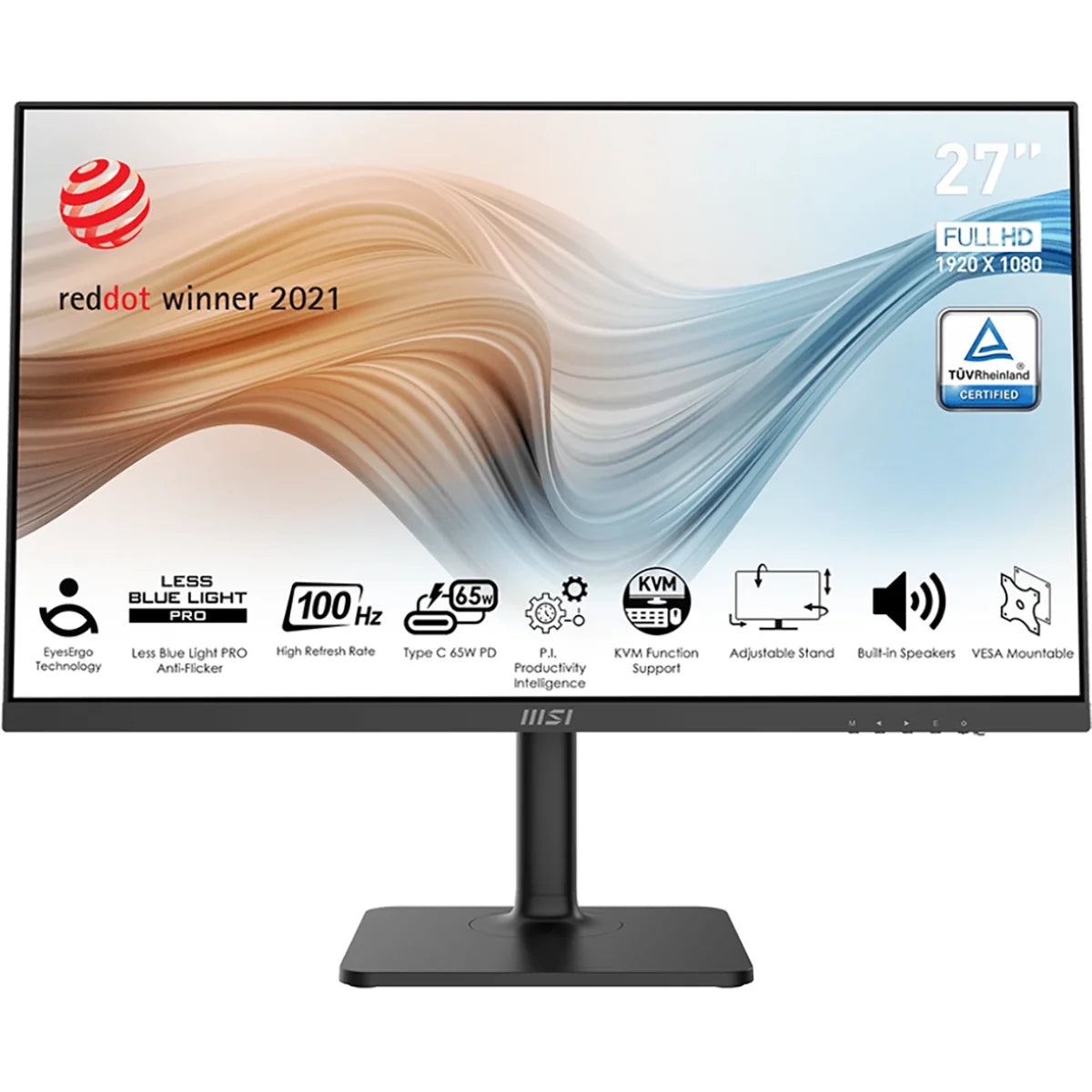 MSI - Modern MD272XP 27" 16:9 Full HD 100Hz IPS LCD HDR Monitor, Matte Black - Serious Techies